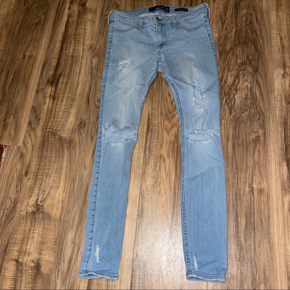 Hollister Light Distressed Wash Jegging Skinny Jeans Size 27